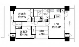 泉佐野市日根野、マンションの間取り画像です