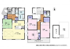 貝塚市脇浜、中古一戸建ての間取り画像です