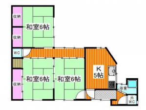 貝塚市畠中、中古一戸建ての間取り画像です