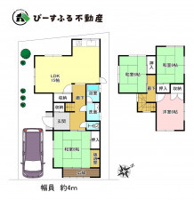 岸和田市池尻町、中古一戸建ての間取り画像です