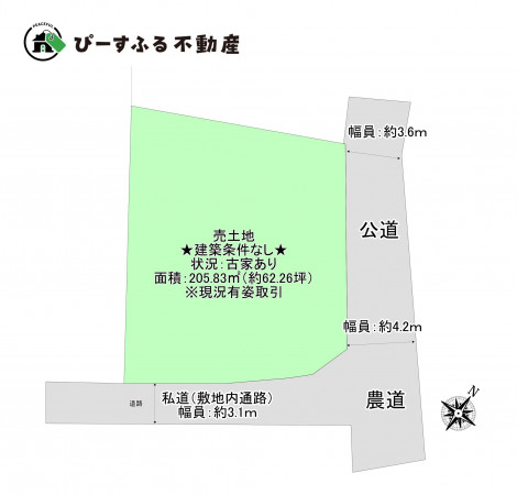 泉佐野市中庄、土地の間取り画像です