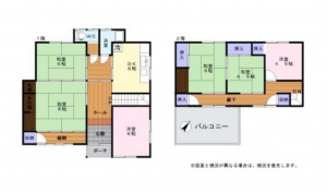 岸和田市八田町、中古一戸建ての間取り画像です