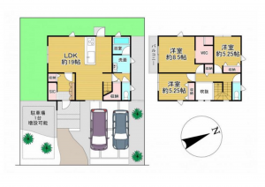 岸和田市岸の丘町、中古一戸建ての間取り画像です