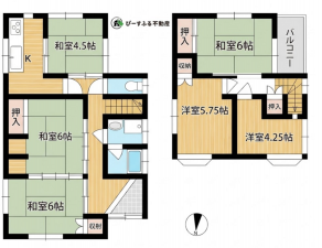 泉佐野市日根野、中古一戸建ての間取り画像です