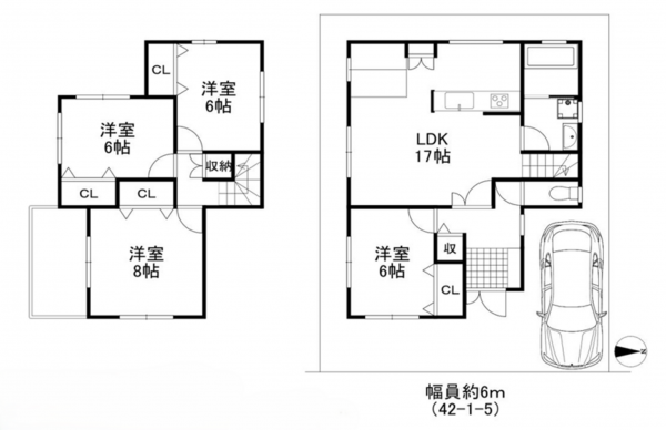 泉佐野市日根野、中古一戸建ての間取り画像です