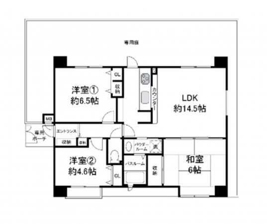 岸和田市作才町、マンションの間取り画像です