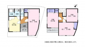 泉佐野市鶴原、中古一戸建ての間取り画像です