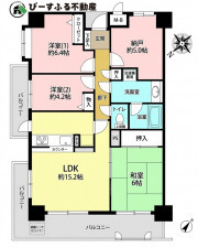 泉佐野市鶴原、マンションの間取り画像です
