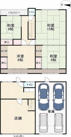 泉佐野市鶴原、マンションの間取り画像です