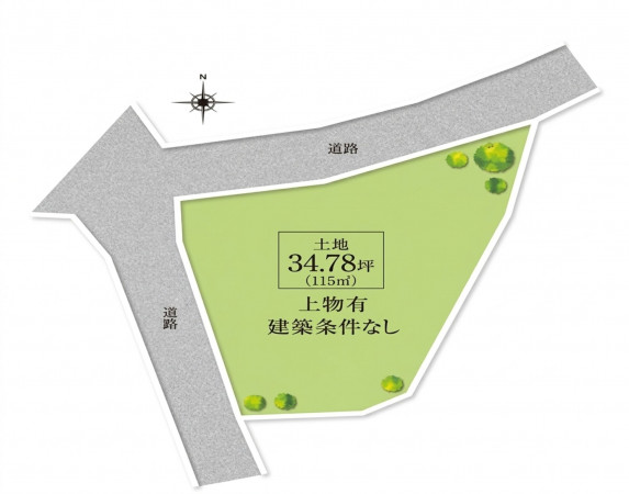 岸和田市土生町、土地の間取り画像です