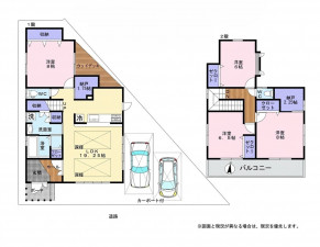 岸和田市中井町、中古一戸建ての間取り画像です