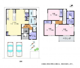 岸和田市下池田町、中古一戸建ての間取り画像です