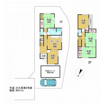 泉南郡熊取町大久保東、中古一戸建ての間取り画像です