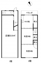 泉佐野市羽倉崎上町、収益物件/店舗の間取り画像です