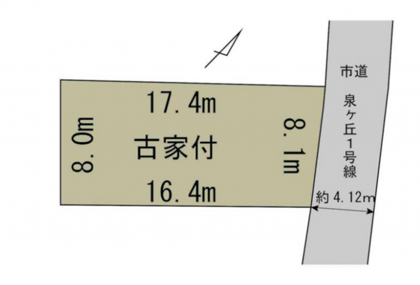 泉佐野市泉ケ丘、土地の間取り画像です