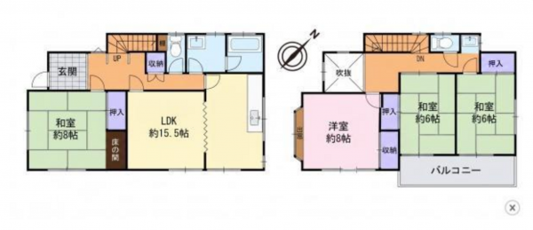 泉南郡熊取町東和苑、中古一戸建ての間取り画像です
