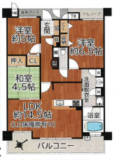 泉佐野市上町、マンションの間取り画像です