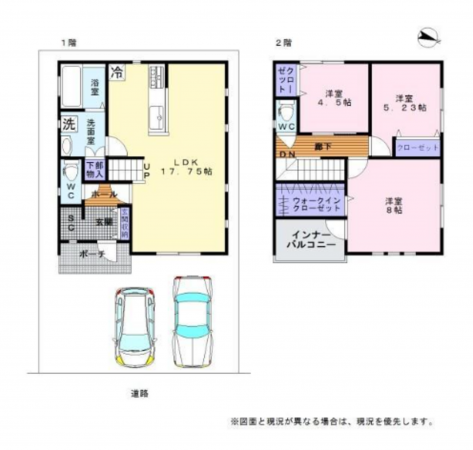 岸和田市別所町、中古一戸建ての間取り画像です
