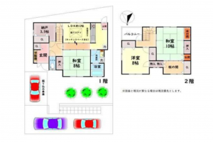 泉南郡熊取町つばさが丘東、中古一戸建ての間取り画像です