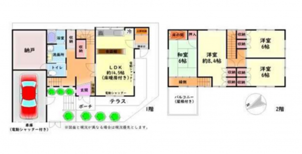 貝塚市澤、中古一戸建ての間取り画像です