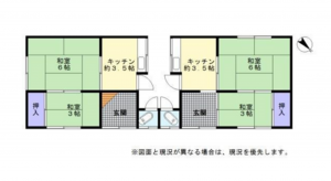 岸和田市紙屋町、中古一戸建ての間取り画像です