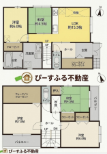 岸和田市藤井町、中古一戸建ての間取り画像です