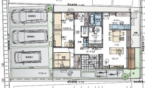 佐世保市三川内本町、新築一戸建ての間取り画像です