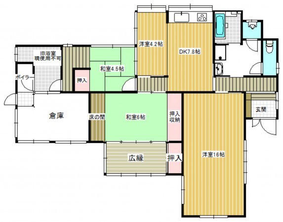東彼杵郡川棚町小串郷、中古一戸建ての間取り画像です