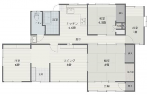 佐世保市神島町、中古一戸建ての間取り画像です