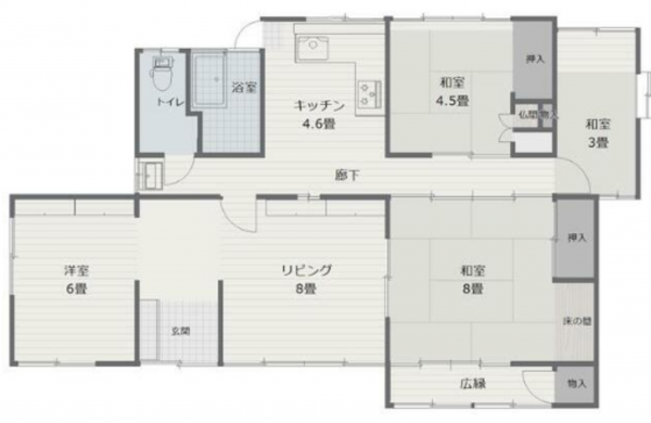 佐世保市神島町、中古一戸建ての間取り画像です