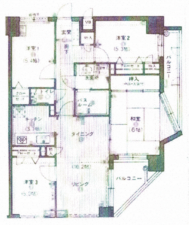 佐世保市比良町、マンションの間取り画像です