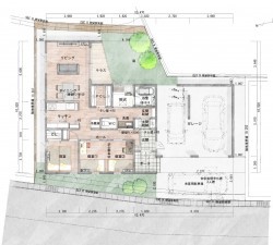 東彼杵郡波佐見町志折郷、土地の建築プラン例画像です