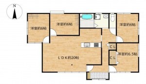 佐世保市広田、中古一戸建ての間取り画像です