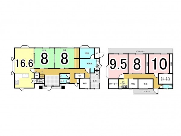 松江市国屋町、中古一戸建ての間取り画像です