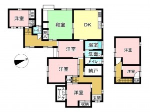 松江市玉湯町、中古一戸建ての間取り画像です
