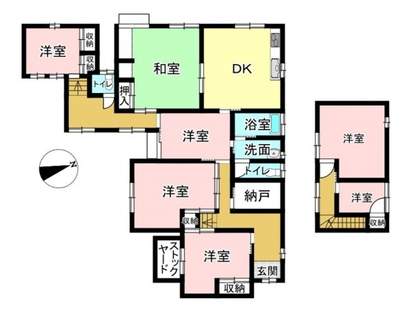 松江市玉湯町、中古一戸建ての間取り画像です