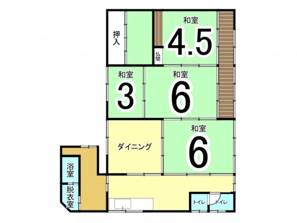 松江市八束町、中古一戸建ての間取り画像です