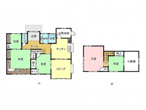 松江市上乃木、中古一戸建ての間取り画像です