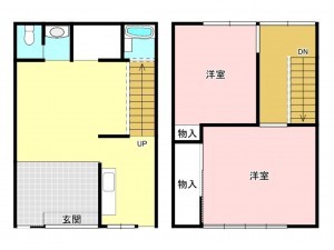 松江市東本町、中古一戸建ての間取り画像です