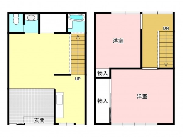 松江市東本町、中古一戸建ての間取り画像です