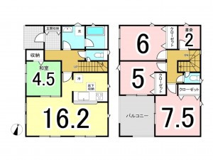 松江市八雲町、新築一戸建ての間取り画像です