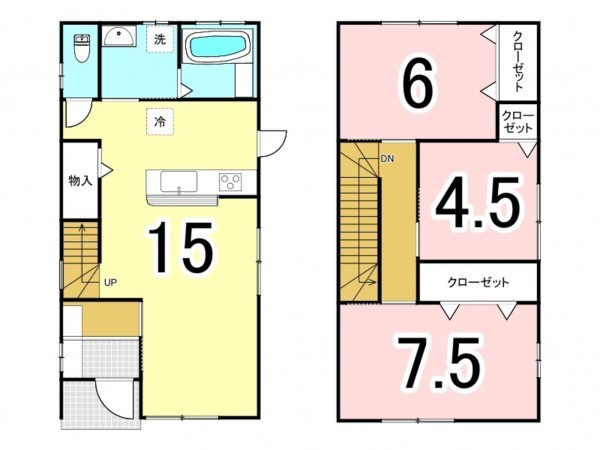 松江市法吉町、新築一戸建ての間取り画像です