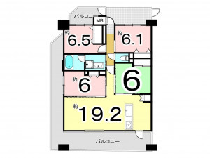 松江市春日町、収益物件/マンションの間取り画像です