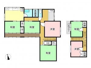 松江市上乃木、中古一戸建ての間取り画像です