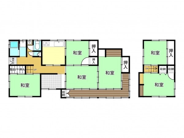 松江市鹿島町、中古一戸建ての間取り画像です