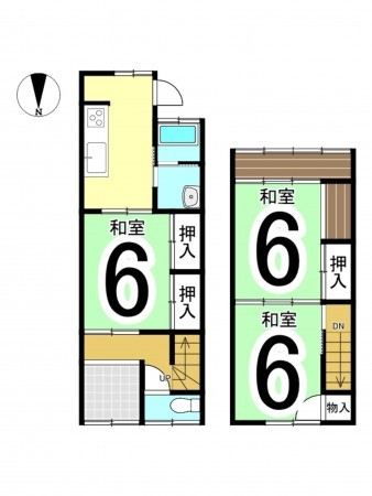 松江市東朝日町、中古一戸建ての間取り画像です