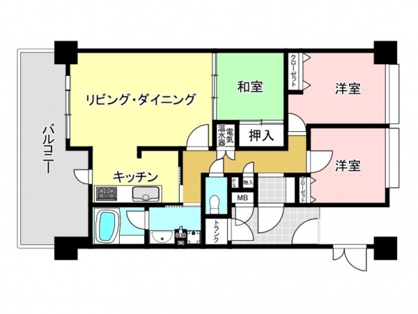 松江市袖師町、収益物件/マンションの間取り画像です