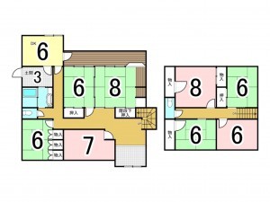 松江市上乃木、中古一戸建ての間取り画像です