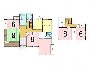 松江市古志原、中古一戸建ての間取り画像です