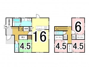 松江市西川津町、中古一戸建ての間取り画像です